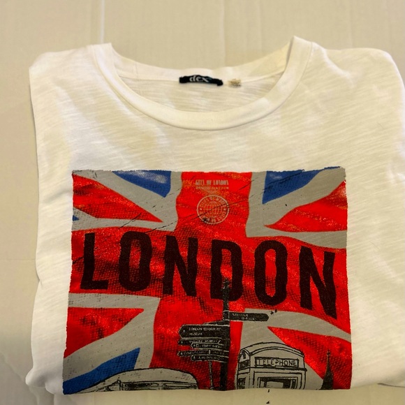 DEX Long-Sleeved T-Shirt, White, With “London “ Graphic, Women’s Size L - Picture 7 of 8